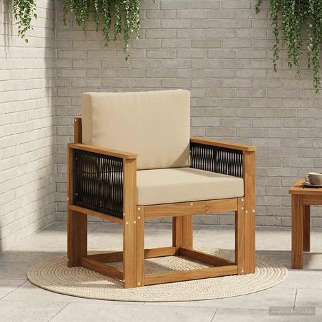 vidaXL Outdoor Middle Sofa Solid Acacia Wood Natural