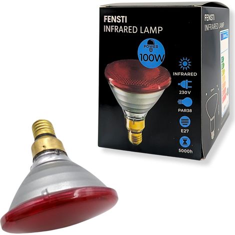 Lampe chauffante infrarouge E27 PAR38, 150 W, réglable, lumière rouge, pour poulaillers et chauffage des animaux, douille en céramique, construction résistante à la chaleur (1/3)