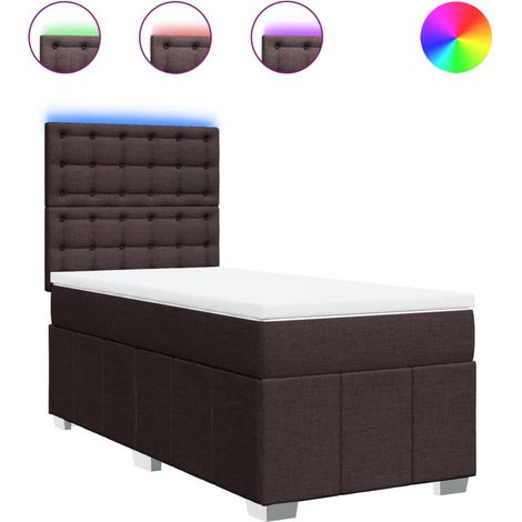Maison Exclusive - Giroletto a Molle con Materasso Marrone Scuro 100x200cm Tessuto (1/5)