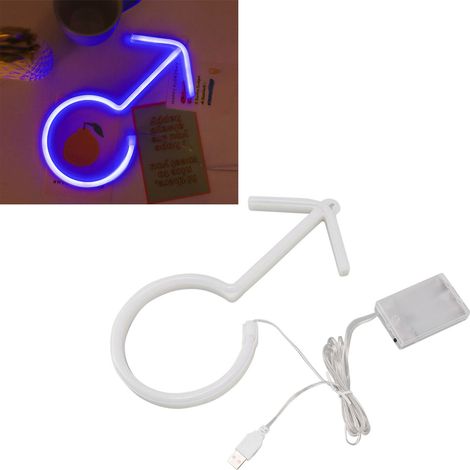 Néon lumineux LED, alimentation par piles/USB, motif garçon, décoration murale, veilleuse, idéal pour la salle de bain ou comme cadeau pour une fête d'enfants. (1/5)
