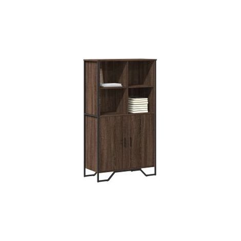 Buffet haut chêne marron 79,5x35,5x137,5 bois d'ingénierie (1/5)