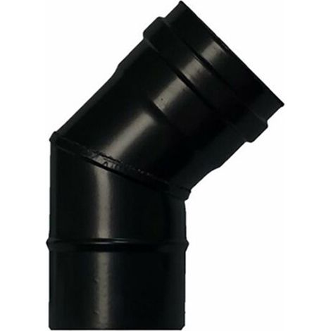 45º Ofenbogen 80mm schwarz verglast 1,2mm Pellet (1/2)