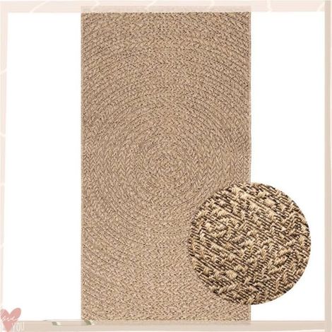 364838 Tapis ZIZUR 80x150 cm aspect de jute intérieur et extérieur (1/5)