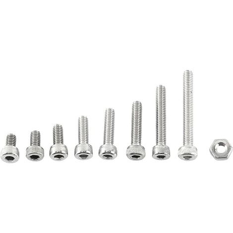 Vis à tête hexagonale M2.5 en acier inoxydable A2 avec écrous hexagonaux (tête bombée) (1/5)