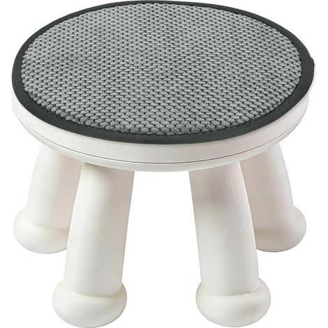 Housse De Coussin De Tabouret Rond, 25 x 25 Cm Coussin De Siège Rond avec Lanières Élastiques, De Chaise Anti-Dérapant Doux pour Chaises De Salle À Manger Cuisine Tabouret. (1/5)