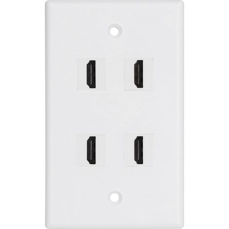 4 HD Multimedia Interface Wall Plate US Standard ABS Outlet Panel for AV Receiver Home Theater System