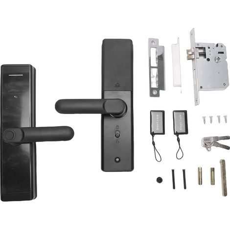 Serrure connectée Biométrique Aluminium Déverrouillage par empreinte, code, carte et application TT Lock pour porte en bois (1/5)