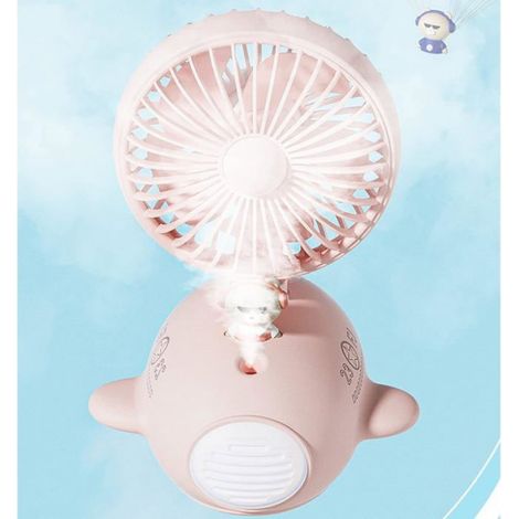 Ventilateur Brumisateur - 150 ml - Nanoatomisation - Bureau Chambre - 3 Vitesses - Rose - 20 dB - USB (1/5)