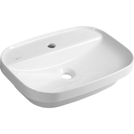 Sapho Infinity - Lavabo 55x40 cm, senza troppopieno, con foro per miscelatore, bianco 10NF50055 (1/5)