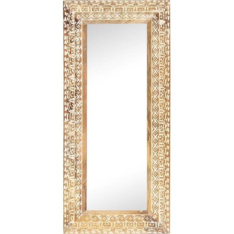 Maison Exclusive - Specchio Intagliato a Mano 110x50x2,6 cm in Massello di Mango (1/5)