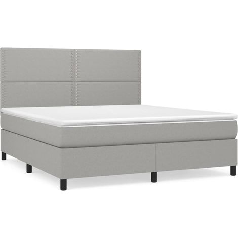 Maison Exclusive - Boxspringbett mit Matratze Hellgrau 180x200 cm (1/5)