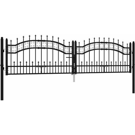 Maison Exclusive - Gartentor KAMPEN mit Speerspitze Schwarz 302 x (1/5)