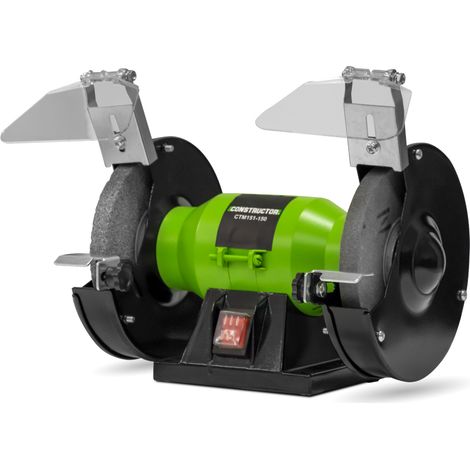 Touret à meuler 150W – 150mm – Vitesse 2980 t/min – Meule A36 pour gros travaux – Meule A60 pour affûtage – Constructor (1/4)