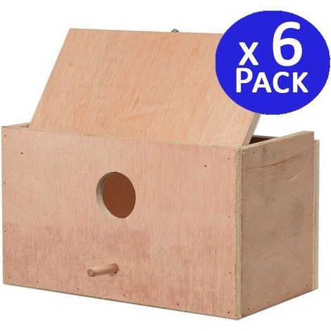 Set di 6 Nido in Legno per Uccelli 25x15x15 cm (1/5)