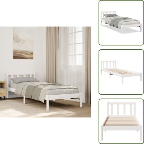 vidaXL Cadre de lit extra long sans matelas 90x210 cm bois massif pin (1/5)