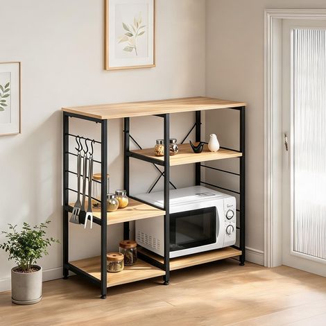 Étagère de rangement en bois et métal 5 niveaux 90 x 40 x 83,5 cm (1/5)