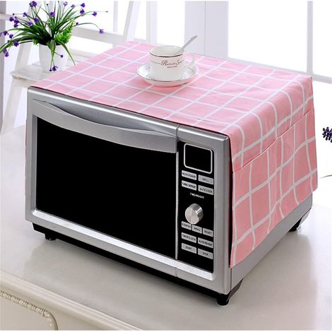 Couvercle pour micro-ondes, chiffon anti-poussière et anti-huile avec sac de rangement, grille-pain de cuisine en coton et lin (grille à poudre)