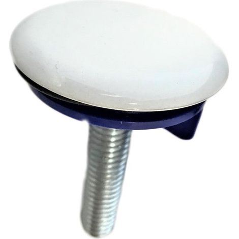 Bagnoclic – Cache trou blanc lavabo diamètre 50mm – Couvercle en laiton finition blanche – Pour robinetterie à un trou – Installation facile