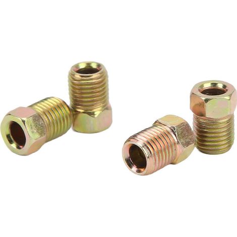 Kit de 12 raccords de conduite de frein, filetage 3/8 po 24, 4 unions et 8 écrous, en laiton universel pour tube de 3/16 po (1/5)
