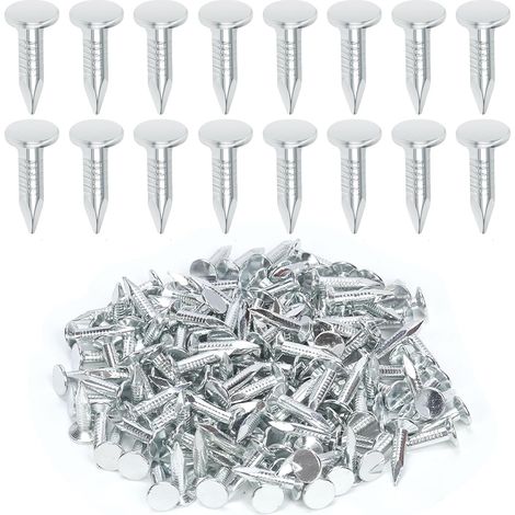 Lot de 300 clous en feutre galvanisé de 20 mm à tête large pour toiture, feutre, film isolant, panneau en mousse, asphalte, fixation simple (1/5)