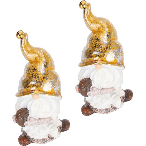 2 Statuettes en Résine de Père Noël Barbu - Décoration Festive et Idée Cadeau Artisanal pour Noël (1/5)