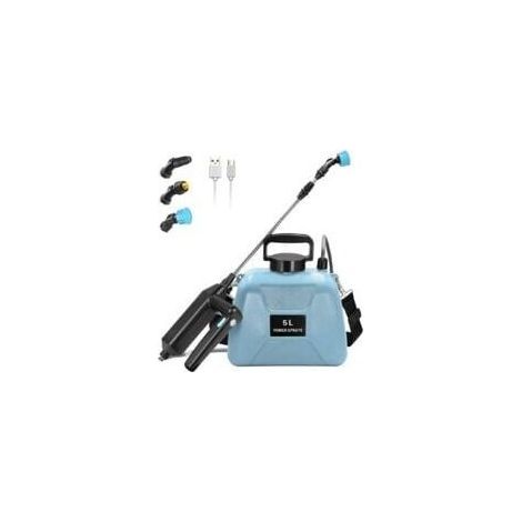 Pulverisateur Electrique 7.4V/2400mAh, Pulverisateur de Jardin 5L, Pulverisateur Toiture avec Rétractable, Pulverisateur a Pression avec 3 Buses Réglables et Réservoir d'eau de 5 litres