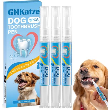 3PCS Stylo Brosse à Dents pour Animaux,Stylo Nettoyant et éclaircissant les Dents pour Chien/Chat pour les Soins Dentaires,Outil Anti-tartre à Base de Plantes Naturelles pour Animaux de Compagnie (1/5)