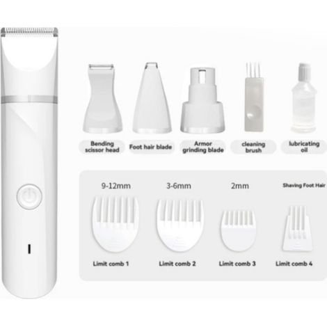 Kit de toilettage pour chien 4 en 1 - Tondeuse, coupe-ongles, lime (silencieux, sans fil) (1/5)