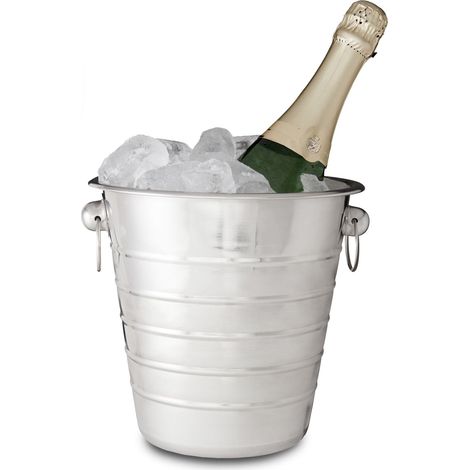 Champagnerkühler aus Edelstahl mit Tragegriff