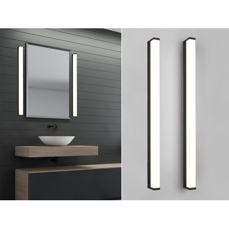 LED Badezimmer Wandleuchten 2er Set in Schwarz - Spiegelleuchten, Breite 80cm (1/5)