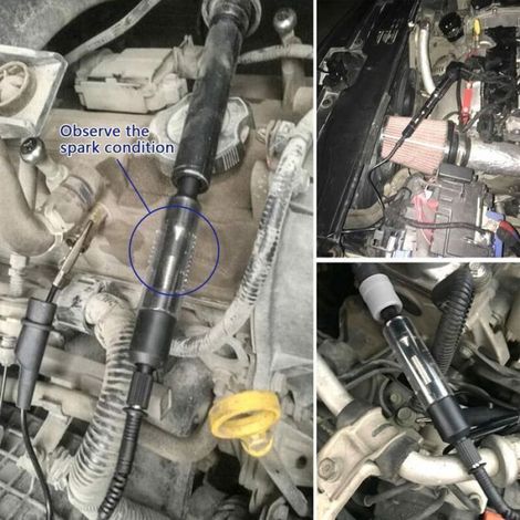 Testeur Bobine Allumage Moteur, Outil Diagnostic Bougies Voiture Moto Tondeuse, Détecteur Pannes (1/5)