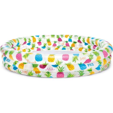 PISCINA GONFIABILE TONDA TRE ANELLI +2 ANNI - cm.132x38h. - peso kg.1,03 (59431) (1/2)