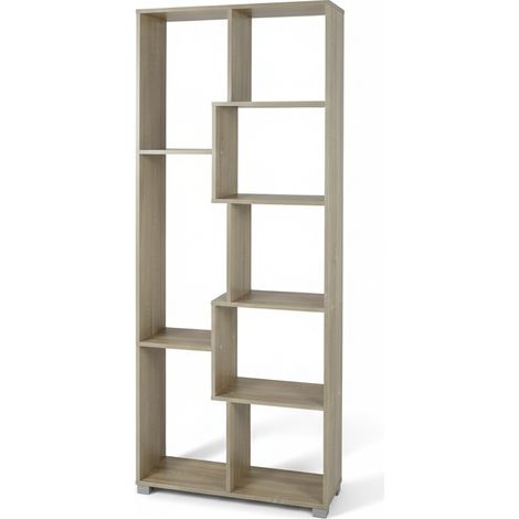 Libreria Scaffale 8 Ripiani Mobile Soggiorno Ufficio Legno 70x24x178 cm rovere