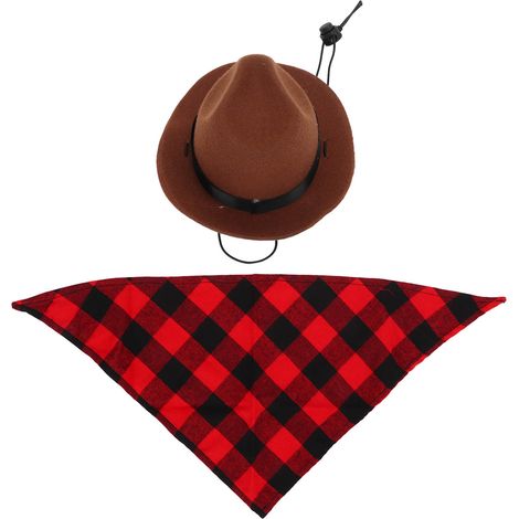 Chapeau de Cow-boy Chien et Écharpe Ensemble de Costume de Cow-boy Réglable Animaux de Compagnie pour Fête Halloween