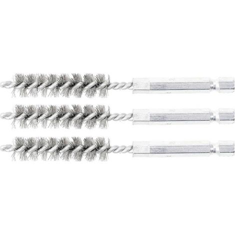 Brosse en Acier 3 pcs - 11 mm, 6,3 mm (1/4) - Résistante et Polyvalente pour Nettoyage et Débouchage - D-Work