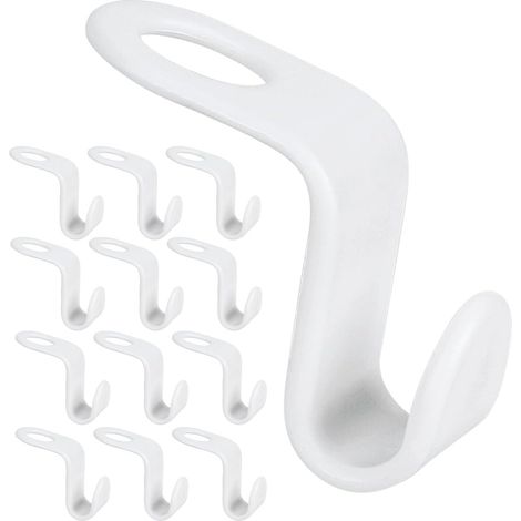 120 crochets de connexion pour cintres, gain de place, blanc, pour suspendre vêtements, écharpes et chapeaux. (1/5)
