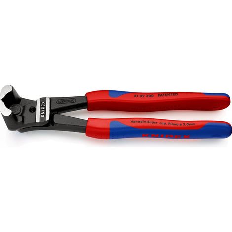 KNIPEX 61 02 200 Pince coupante de devant pour boulons à forte démultiplication gainées en plastique atramentisée noire 200 mm