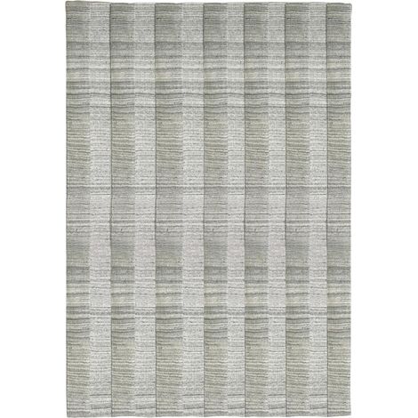 Tapis salon et chambre en laine 160x230 gris rectangle fait à la main motif uni BANDA