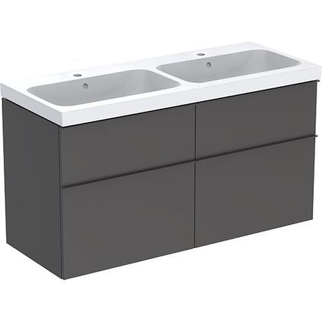 Meuble sous-vasque + vasque en céramique Geberit iCon 1200x705x485 mm lava (1/2)