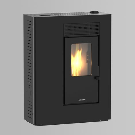 Estufa de Pellets Canalizable Slim 10 kW TIANA Negra Fondo 36 cm (1/4)