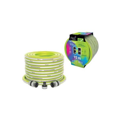 TUBO ESTENSIBILE DA GIARDINO KIUMA CON PRESA E RACCORDI- - mt.30 - lime - 1 rotolo FITT