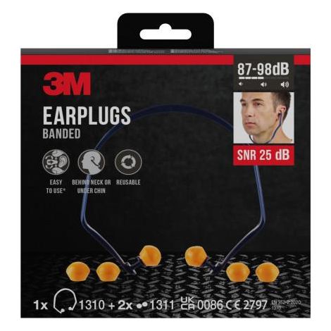 3m tapon oidos con banda+almohadilla repuesto 1310-1 7100334838