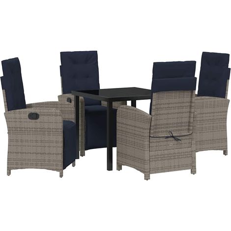 Maison Exclusive - Conjunto de Comedor de Jardín 5 pcs Gris ratán (1/5)