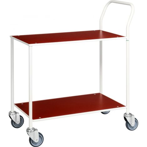 Kongamek Tischwagen voll verschweisst, rot mit pulverbeschichtetem Rahmen 755x430mm Ladefläche ohne Bremse