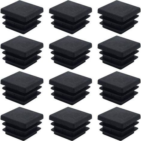 Lot de 40 bouchons en plastique carré 20mm x 20mm noir – Résistance aux chocs – Protection pour pieds de meubles – Installation facile (1/5)