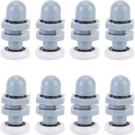 FLITI 8 Stück Hochleistungs-Duschtürführungen aus Kunststoff für Badezimmer, Glasschiebetüren, Ersatzteile (20 mm) (1/4)
