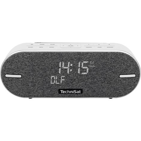 TechniSat DIGITRADIO BT 2 - Speakerphone Bluetooth portable avec Dab+ Digital Radio (FM, Horloge, Réveil, Boîtier étanche, Mémoire des favoris, Aux-in, Batterie, 20 W), Couleur Gris clair (1/5)