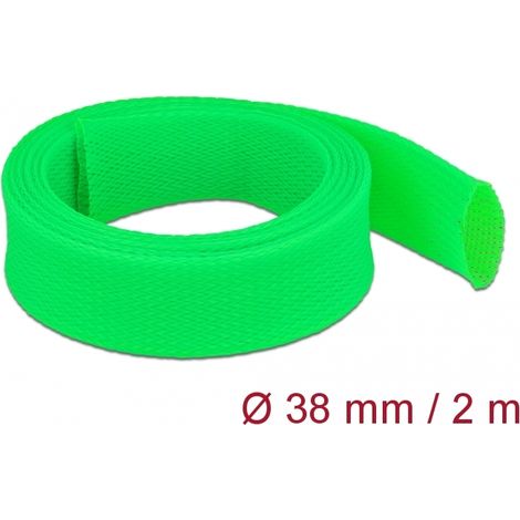 Delock Funda trenzada estirable 2 m x 38 mm, color verde
