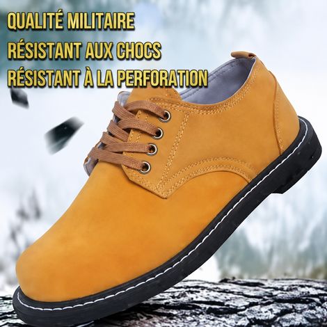 Chaussures de sécurité basses jaunes pointure 38 semelle pneu plein anti-écrasement 38 33 × 26 × 10 cm 1 g – Livraison gratuite