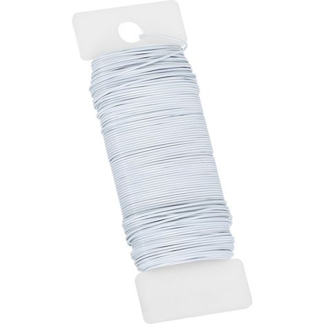 Fil Flexible Pour Fleurs 20 Gauge, 38 Verges (115 Pieds) Fil Pour Couronnes Florales, Arrangements Floraux Et Artisanat, Blanc (1/5)